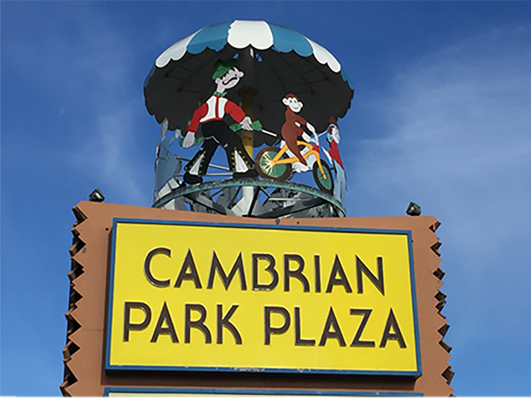 Cambrian Park Plaza community sign
