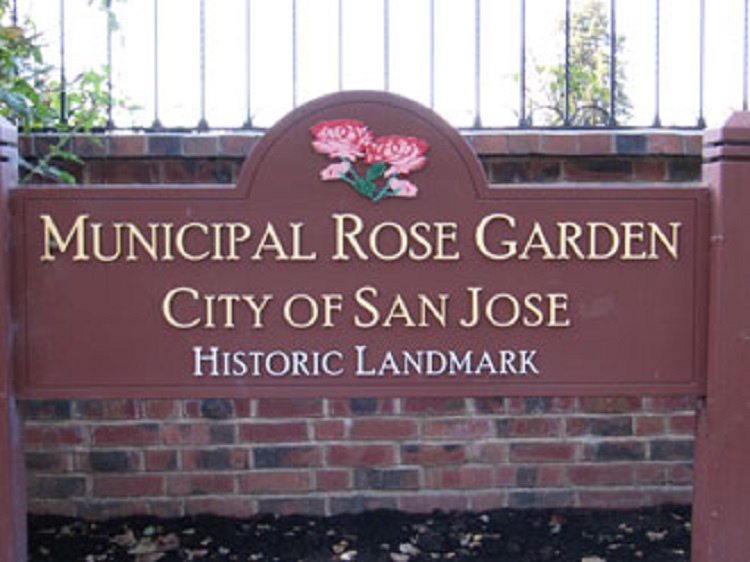 Rose Garden in San Jose CA Sign