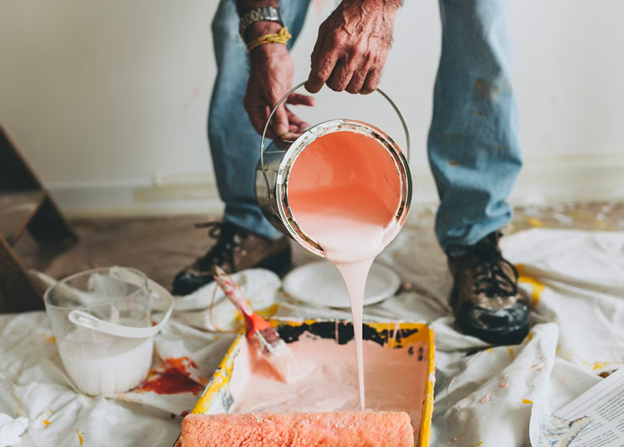 Renovation Ideas Pouring Paint to Freshly Paint a Room